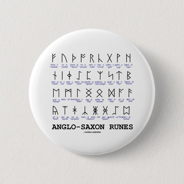 Macaron Rond 5 Cm Runes anglo-saxonnes (cryptographie de (Devant)