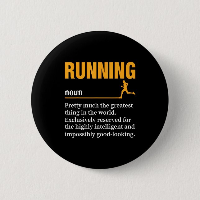 Macaron Rond 5 Cm Running Definition Humor Marathon Funny Athlete Ru (Devant)