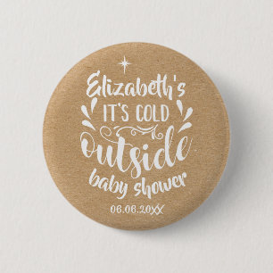 Macaron Rond 5 Cm Rustic Kraft Son Baby shower Froid À L'Extérieur/S