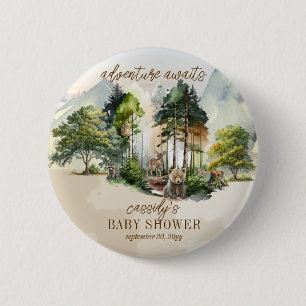 Macaron Rond 5 Cm Rustic Woodland Adventure Attend Boy Baby shower