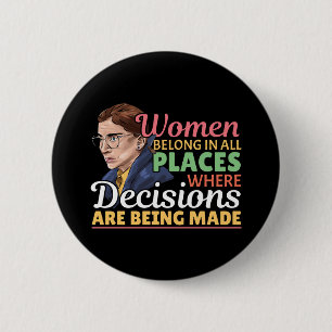 Macaron Rond 5 Cm Ruth Bader Ginsburg avocate féministe Juge