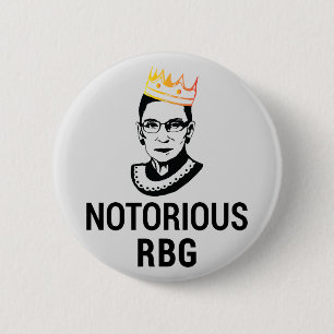 Macaron Rond 5 Cm Ruth Bader Ginsburg, célèbre couronne d'or RBG