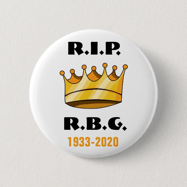 Macaron Rond 5 Cm Ruth Bader Ginsburg RBG Repose En Paix (Devant)