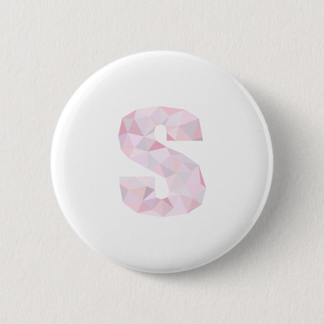 Macaron Rond 5 Cm S - Triangles Poly Faible - Gris Violet Rose Neutr (Devant)