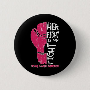 Macaron Rond 5 Cm Sa Lutte Est Mon Combat Boxe Gant Cancer Du Sein U