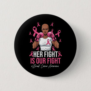 Macaron Rond 5 Cm Sa Lutte Est Notre Lutte Cancer Du Sein Rose Boxe