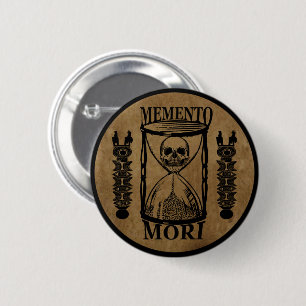 Macaron Rond 5 Cm sablier memento mori