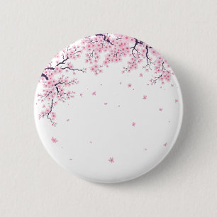 Macaron Rond 5 Cm Sac en toile Art Japonais Fleur de Cerisier Sakura