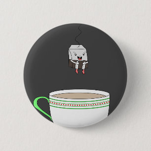 Macaron Rond 5 Cm Sachet à thé sautant dans la tasse de thé