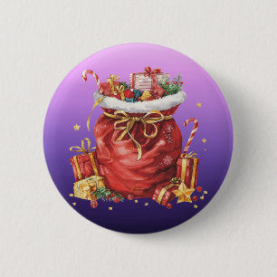 Macaron Rond 5 Cm Sacoche cadeau de Noël avec cadeaux
