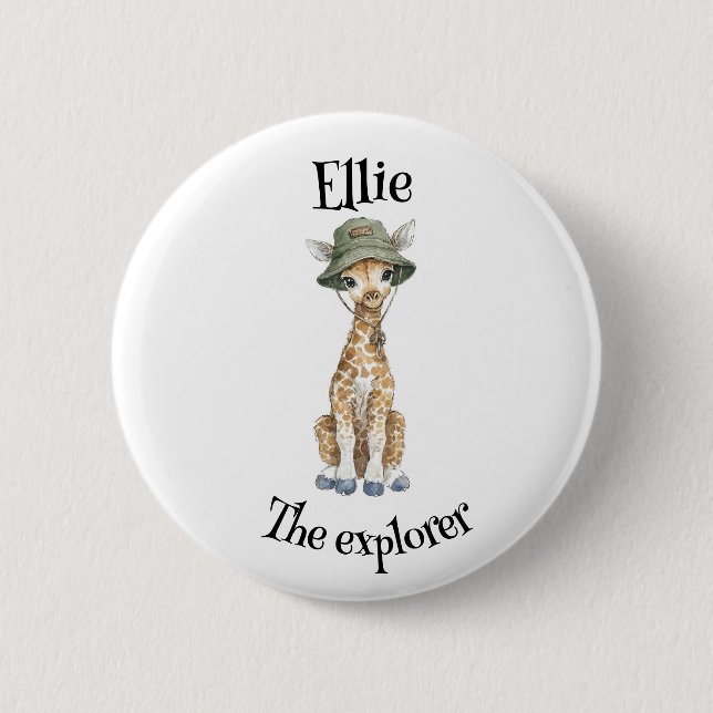 Macaron Rond 5 Cm Safari Adventure Babies | Cute Watercolour Animals (Devant)
