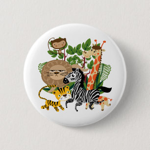 Macaron Rond 5 Cm Safari animal