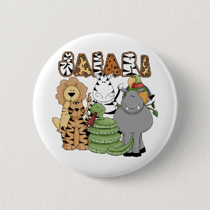 Macaron Rond 5 Cm Safari animal