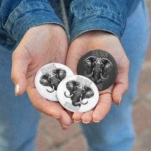 Macaron Rond 5 Cm Safari Squad African Elephant Zoo Aventure
