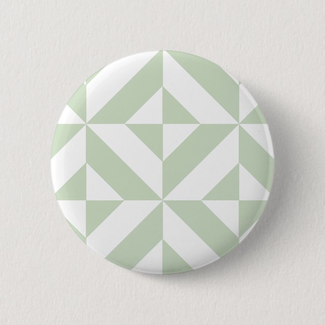 Macaron Rond 5 Cm Sage Green Geometric Deco Cube Pattern (Devant)