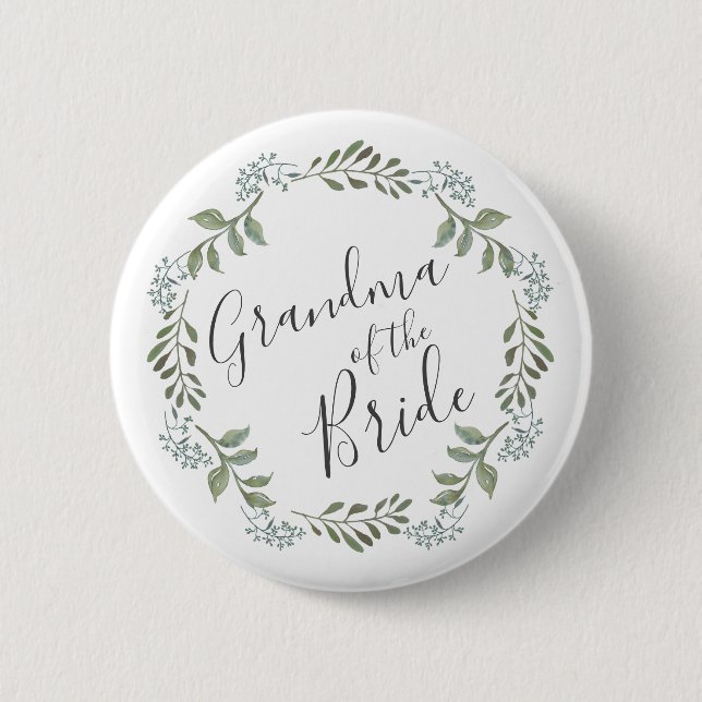 Macaron Rond 5 Cm Sage Greenery Grandma de la mariée (Devant)