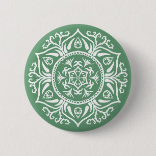 Macaron Rond 5 Cm Sage Mandala