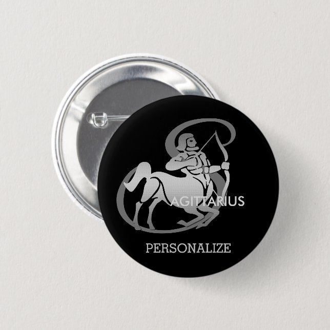 Macaron Rond 5 Cm Sagittaire - Symbole zodiaque (Devant & derrière)