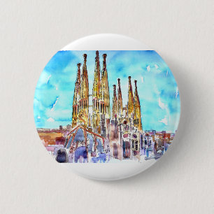 Macaron Rond 5 Cm Sagrada Familia Barcelone