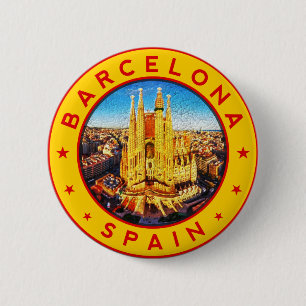 Macaron Rond 5 Cm Sagrada Familia Barcelone