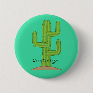 Macaron Rond 5 Cm Saguaro Cactus Thunder_Cove