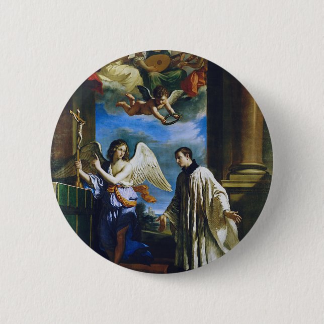 Macaron Rond 5 Cm Saint Aloysius Gonzaga (Devant)
