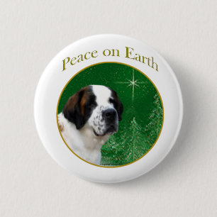 Macaron Rond 5 Cm Saint Bernard Peace