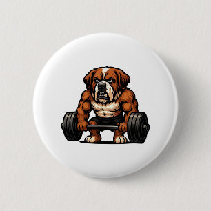 Macaron Rond 5 Cm Saint Bernard Poids Bodybuilder Workbuilding Gy