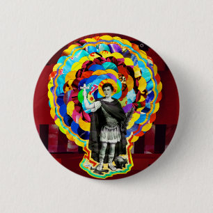 Macaron Rond 5 Cm Saint Expedito (Saint Expeditus)