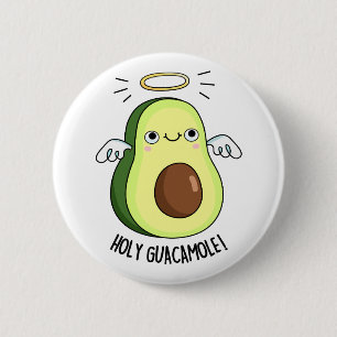 Macaron Rond 5 Cm Saint-Guacamole Drôle Goody Avocado Puns