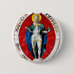 Macaron Rond 5 Cm Saint Louis IX de France Patron des Rois