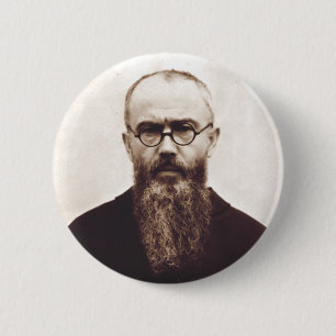 Macaron Rond 5 Cm Saint Maximilien Kolbe prêtre catholique polonais