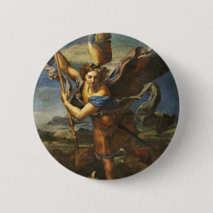 Macaron Rond 5 Cm Saint Michael Vanquishing Satan par Raphael