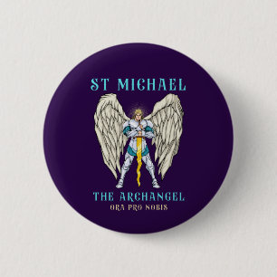 Macaron Rond 5 Cm Saint Michel de l'Archange catholique romain