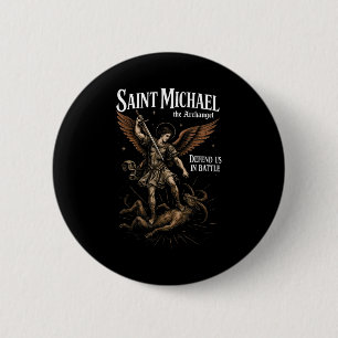 Macaron Rond 5 Cm Saint Michel nous défends dans la bataille Archang