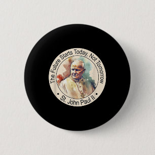 Macaron Rond 5 Cm Saint Pape Jean-Paul Ii Fameux Saints Catholiques