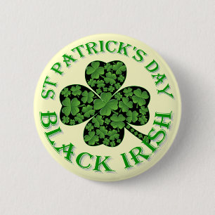 Macaron Rond 5 Cm Saint Patrick d'Irlande noire
