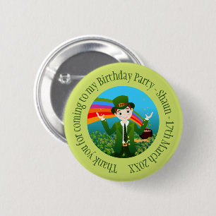 Macaron Rond 5 Cm Saint Patrick's Birthday Boy Merci