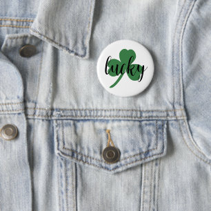 Macaron Rond 5 Cm Saint Patrick's day chanceux, shamrock Button