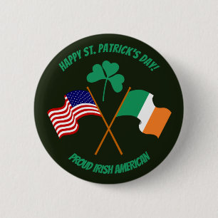 Macaron Rond 5 Cm Saint Patrick's Day fier Irish American Button