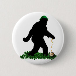 Macaron Rond 5 Cm Saint Patrick's Day Lucky Sasquatch