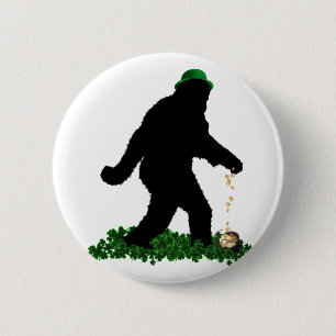 Macaron Rond 5 Cm Saint Patrick's Day Lucky Sasquatch