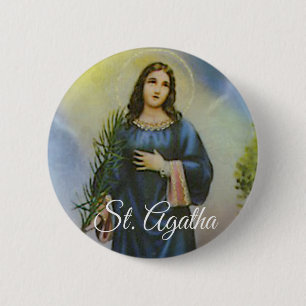 Macaron Rond 5 Cm Saint patron de St Agatha des patients de cancer
