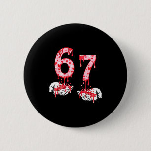 Macaron Rond 5 Cm Saint-Valentin 67 Meme Six Sept 6 7 Valentin Coeur