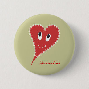 Macaron Rond 5 Cm Saint-Valentin au cœur souriant