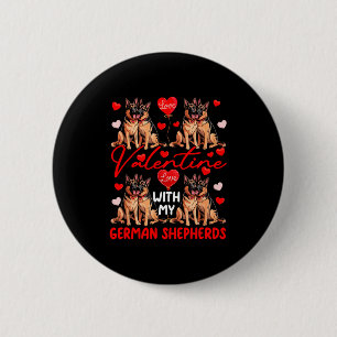 Macaron Rond 5 Cm Saint-Valentin avec mes couple de chiens bergers a