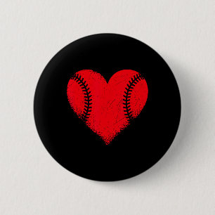 Macaron Rond 5 Cm Saint Valentin Baseball Coeur Sport Garçons Ados G