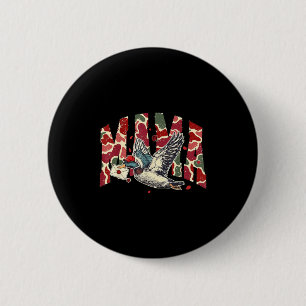 Macaron Rond 5 Cm Saint-Valentin Camo Canard Colvert Maman Chasse Fe