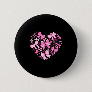 Macaron Rond 5 Cm Saint-Valentin Coquette Rose Bow Cœur Femmes Fille