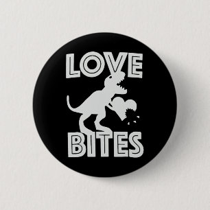 Macaron Rond 5 Cm Saint-Valentin des dinosaures mordus d'amour